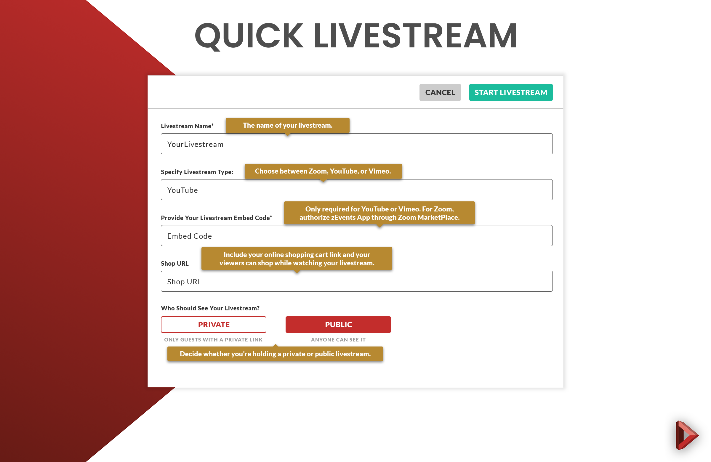 vimeo private live stream